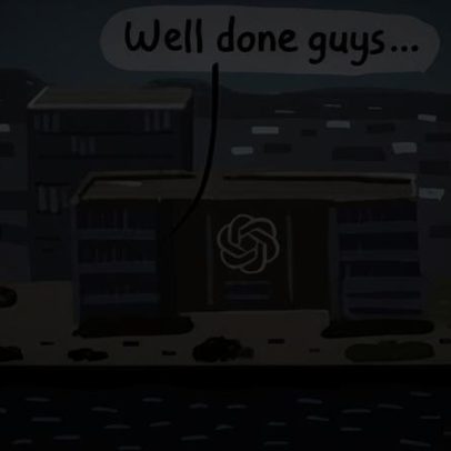 Por trás das cenas na OpenAI: cartoon de Stephen Collins