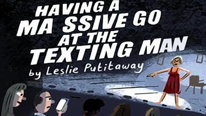 Shouting at the Texting Man vira sucesso no West End, cartoon de Stephen Collins