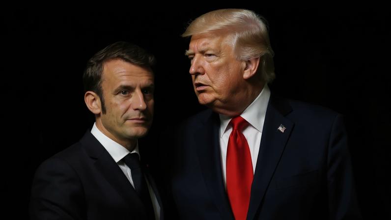 O presidente da França, Emmanuel Macron, e o presidente dos EUA. Donald Trump (Foto: EFE/EPA/YOAN VALAT / POOL)