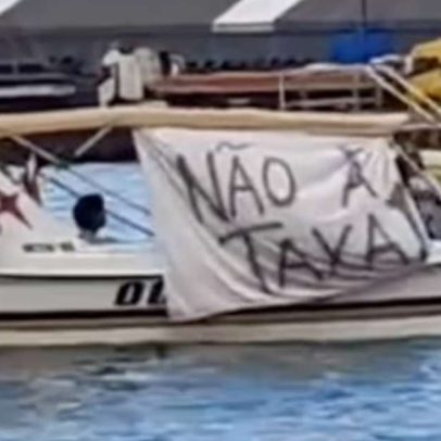 Taxa turística em Angra dos Reis provoca protestos e incêndio de totem