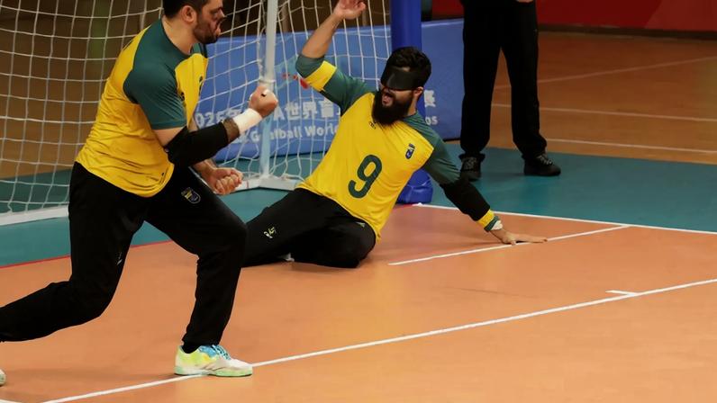 Seleção brasileira masculina vai à semifinal do Mundial de goalball. Foto: Brenda Mendes/CBDV