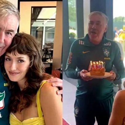 Carlo Ancelotti ganha bolo de aniversário da enteada nos EUA e web reage