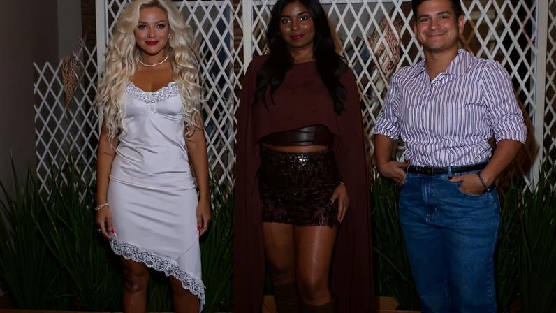 Renda, couro marrom e botas western marcam looks no jantar São João da Thay 2026