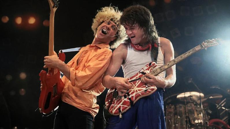 Sammy Hagar e Eddie Van Halen, do Van Halen, em 1986