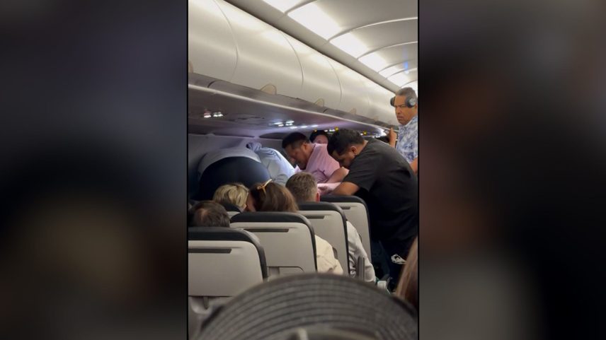 A passenger was restrained after an incident on a flight from San Juan to Chicago on June 1.