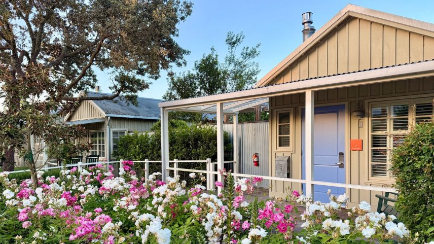 Flowers and cottages at Carneros Resort & Spa.