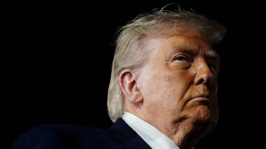 President Donald Trump looks on, after attending Game 3 of the NBA Finals, at John F. Kennedy International Airport in New York, U.S., June 8, 2026.