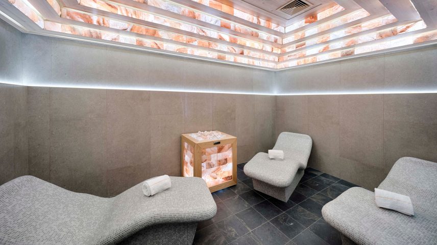A Himalayan Salt Room at the MSC Aurea Spa aboard MSC World America.