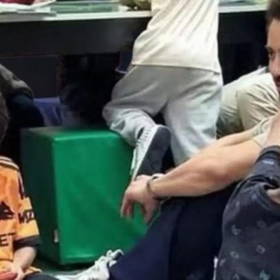 Everton Ribeiro leva filhos para trocar figurinhas em shopping no Rio
