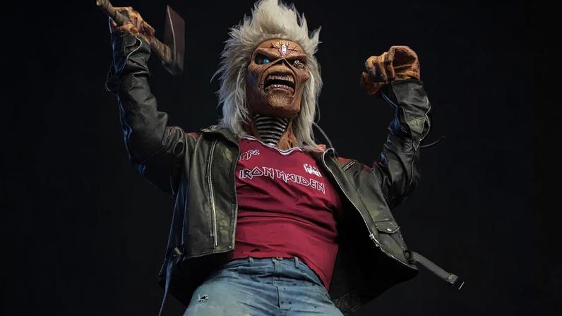 O mascote Eddie durante show do Iron Maiden em Londres, 2025