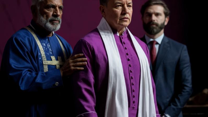 Téo Hayashi durante cerimônia religiosa