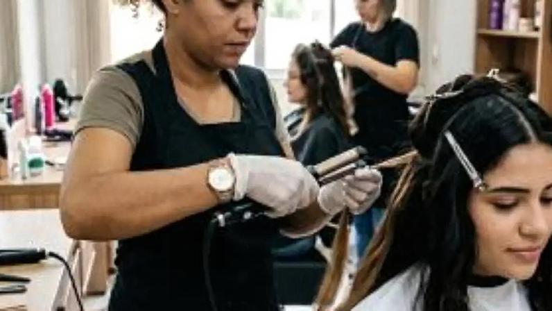 Aplicação de Mega hair