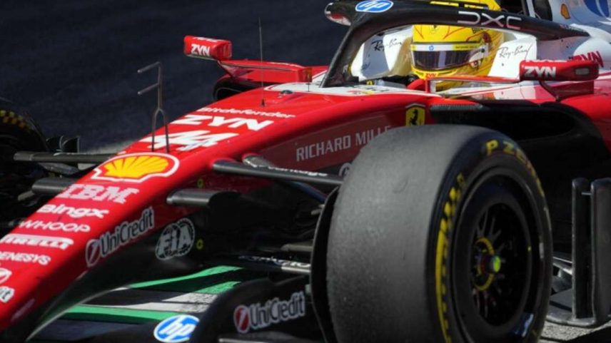 Lewis Hamilton em ação pela Ferrari no GP de Barcelona-Catalunha