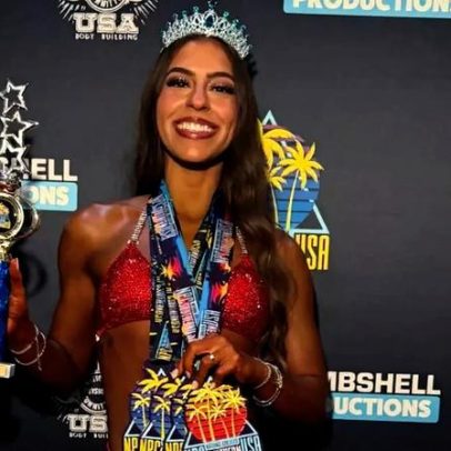 Nora de Xanddy e Carla Perez brilham em competição de fisiculturismo