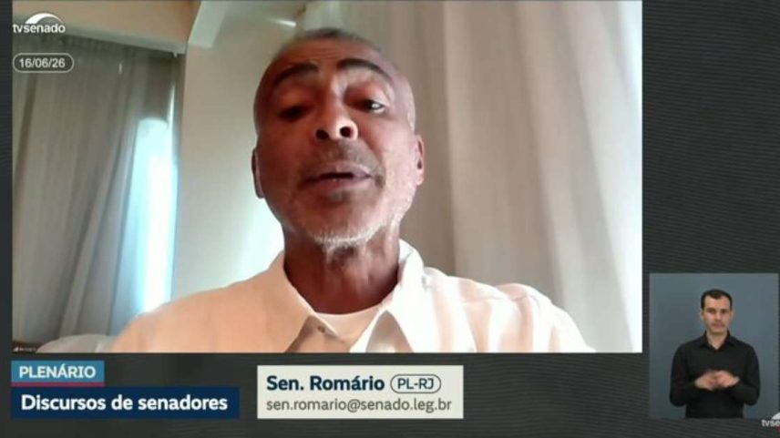 Nos Estados Unidos, Romário participou de forma remota da sessão deliberativa desta terça-feira, 16