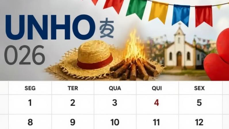 Calendário de junho/2026
