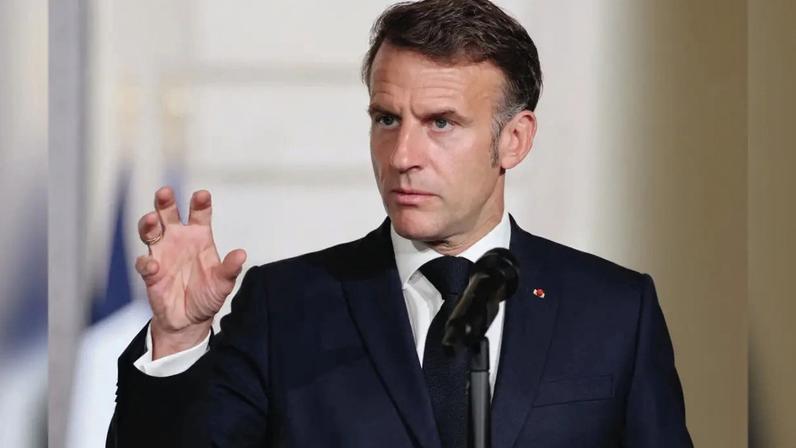 O presidente da França, Emmanuel Macron: defensor de barreiras contra a China (Ludovic Marin/AFP)