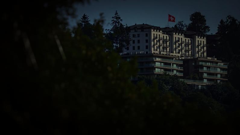 Complexo hoteleiro de luxo Bürgenstock, acima do Lago Lucerna, onde as negociações entre EUA e Irã para pôr fim ao conflito no Oriente Médio estavam programadas para começar em 19 de junho de 2026
