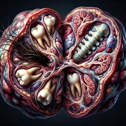 Tumor raro produz dentes, cabelo e tecidos humanos completos