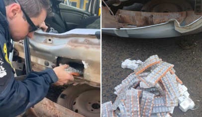 Polícia encontra 2 mil ampolas de emagrecedores em para-choque de carro