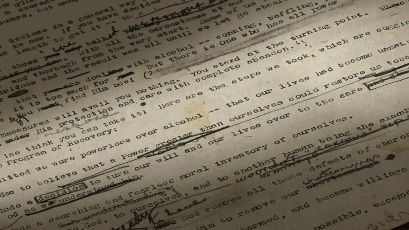 Working draft of the book *Alcoholics Anonymous*.
