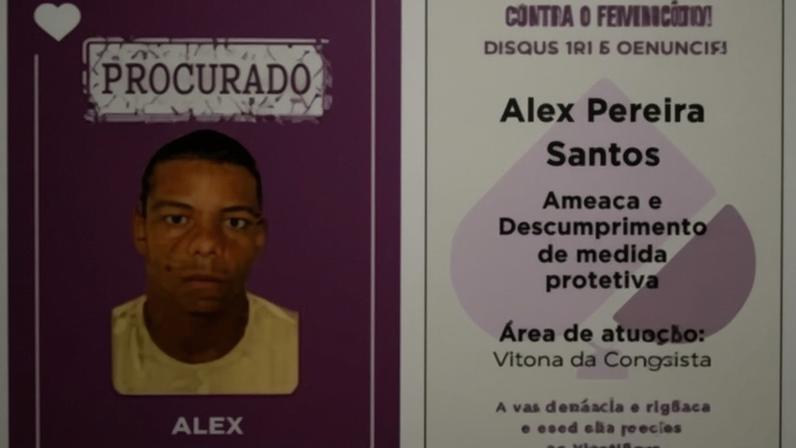 Alex Pereira Santos faz parte do Baralho Lilás do Governo da Bahia, ferramenta que reúne e divulga informações sobre indivíduos procurados por crimes graves cometidos contra mulheres