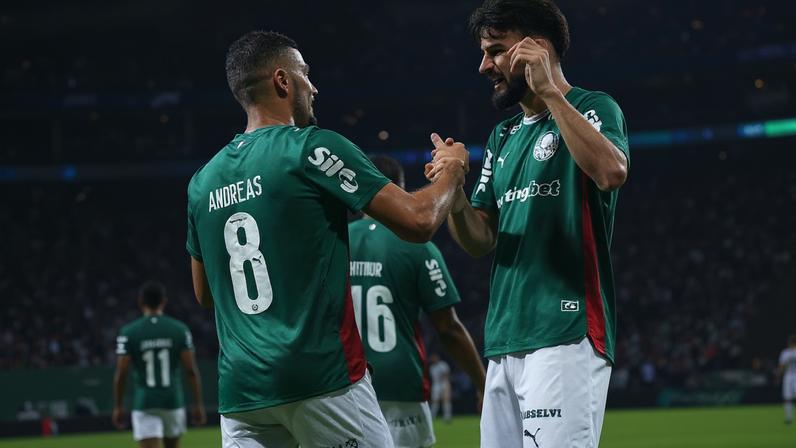 Andreas Pereira e Flaco López são titulares do Palmeiras e já ultrapassaram o limite de jogos no Brasileirão (Foto: Ettore Chiereguini/AGIF/Folhapress)