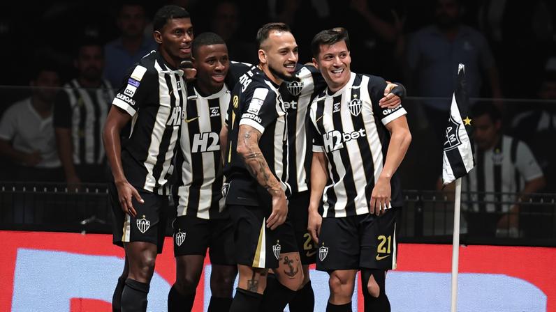 Atlético x Mirassol jogadores comemoram gol (Foto: Luan Martins/Agencia F8/Folhapress)