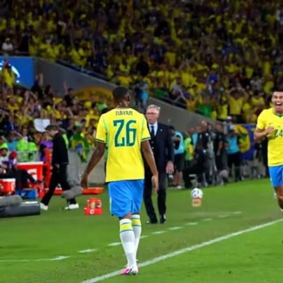 Rayan marca seu primeiro gol pela seleção no Maracanã