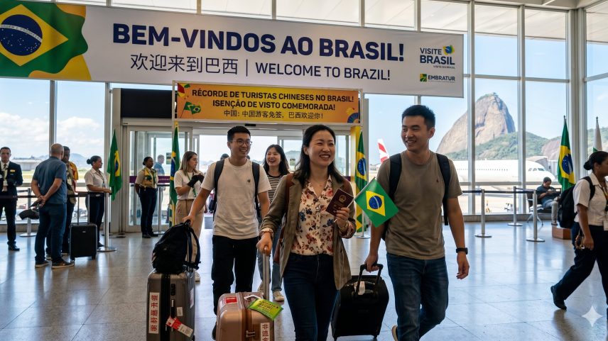 Isenção de visto para cidadãos chineses faz crescer em 75% visitas ao Brasil