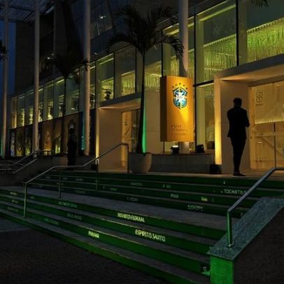 Sede da CBF ganha as cores da Seleção para receber convocados à Copa