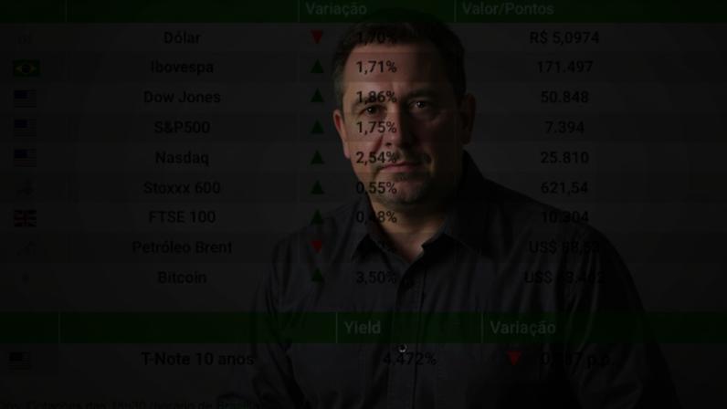 Dólar cai para R$ 5,10; Ibovespa sobe 1,71% com possível acordo Trump e Irã