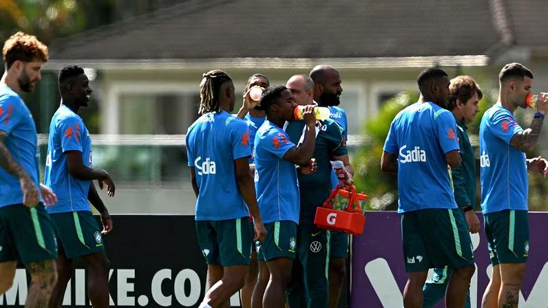 Elenco da Seleção Brasileira na Granja Comary.