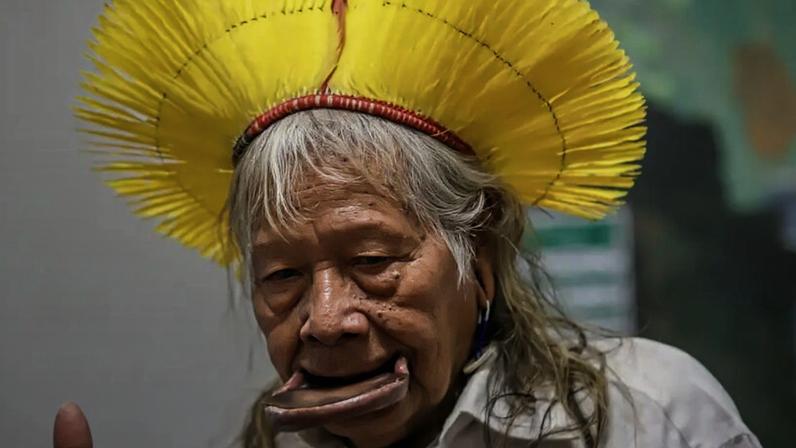 Raoni (imagem) havia sido internado em maio para tratar de uma hérnia