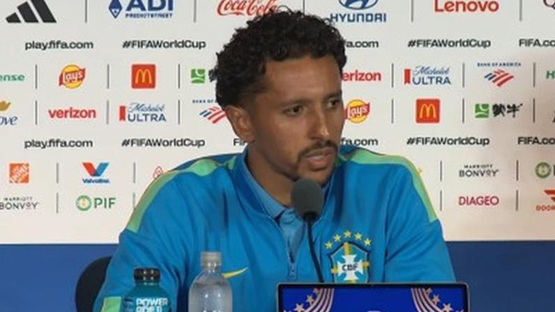 Marquinhos durante coletiva de imprensa