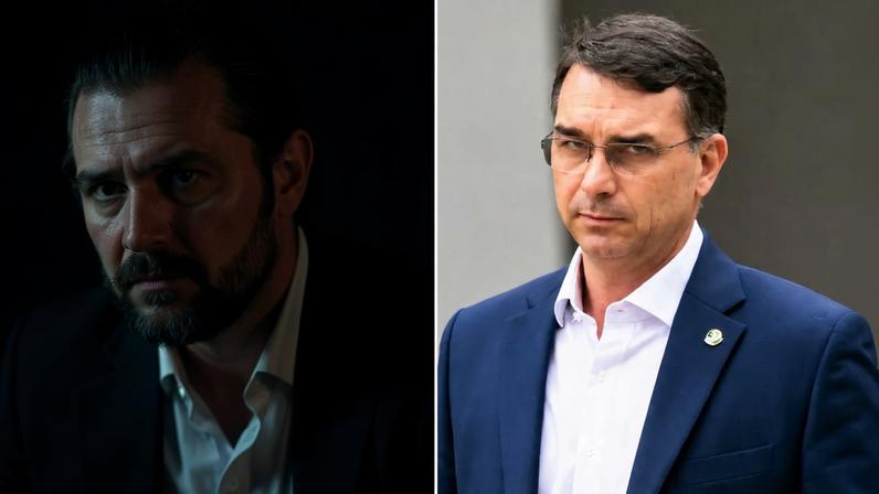 Flávio Bolsonaro e Vorcaro (Imagem gerado por IA)