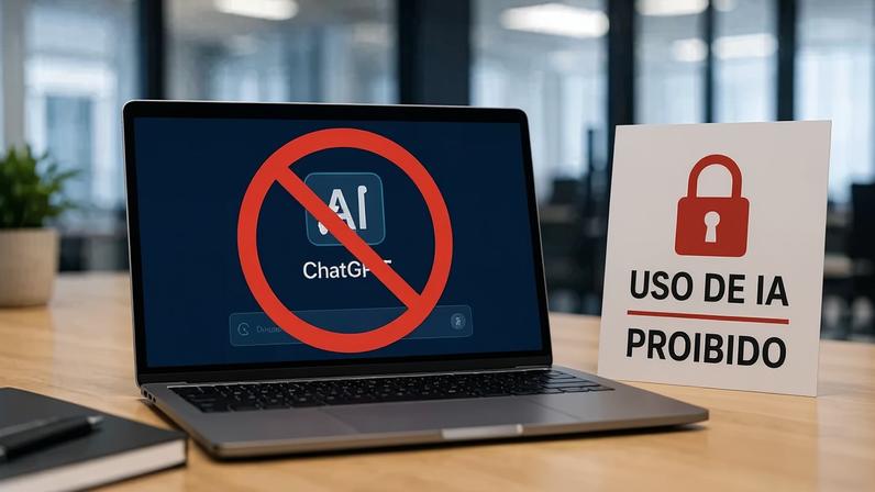 Empresas têm restringido o uso de ferramentas públicas de IA para reduzir riscos envolvendo dados estratégicos e informações confidenciais (Imagem gerada por IA)