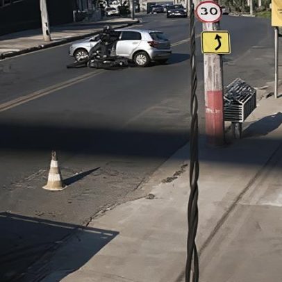 Motociclista morre e motorista fica ferido em acidente em Contagem, Grande BH