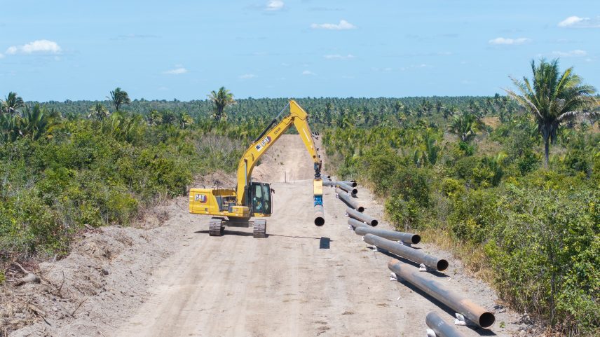 Obras de saneamento da Construtora Elevação: investimento em equipamentos próprios blindou de gargalo (Construtora Elevação/Divulgação)