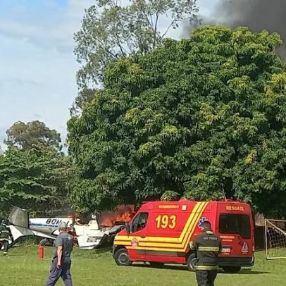 Duas pessoas morrem em queda de avião de pequeno porte no interior de SP