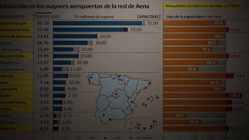 Aena: verão com Espanha como destino, cerca de dez aeroportos operando no limite