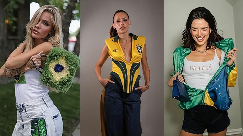 WAGs apostam no estilo "brasilcore" para prestigiar primeira partida dos craques