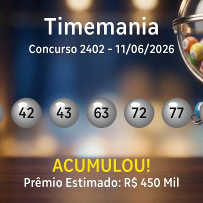 Timemania: números sorteados no concurso 2402