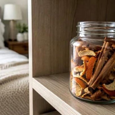 Casas perfumadas naturalmente com cascas de laranja e canela