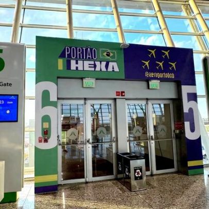Aeroporto de Brasília transforma portões em Portão do Hexa