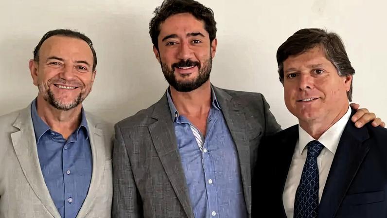 Edinho Silva, Gabriel Azevedo e Baleia Rossi, durante encontro em Brasília