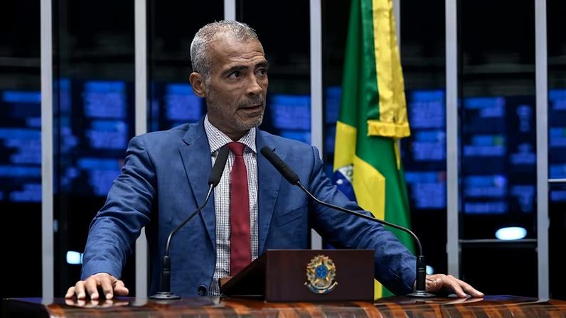O senador Romário (PL-RJ) está nos EUA para acompanhar a Copa do Mundo
