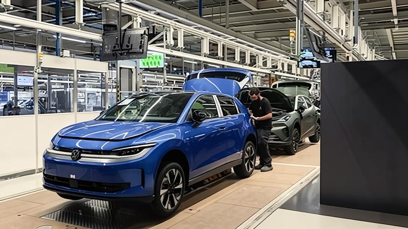Línea de producción del Volkswagen ID. Polo y el Cupra Raval en la fábrica de Martorell (Barcelona). Imagen cedida por la empresa.