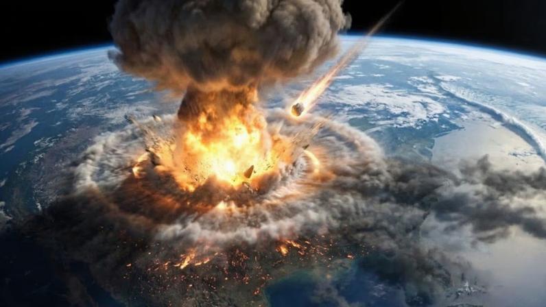 Um asteroide do tamanho do que extinguiu os dinossauros mudaria completamente o planeta hoje. (Imagem: Fala Ciência via Gemini)