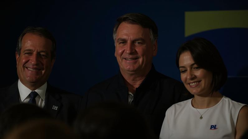 Valdemar Costa Neto, Jair Bolsonaro e Michelle Bolsonaro